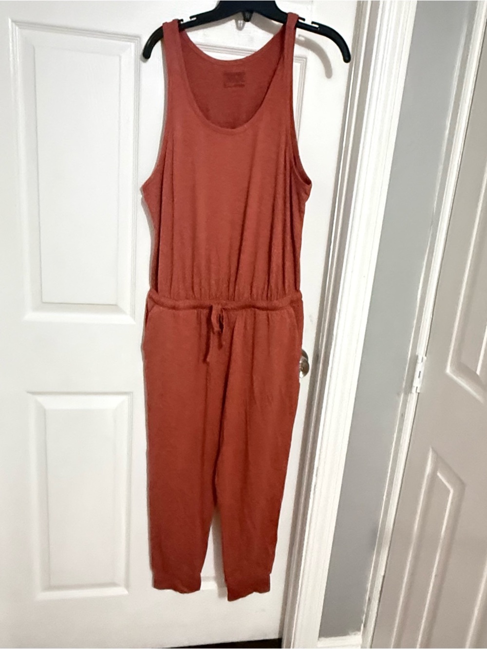 Patagonia Rust Sleeveless Drawstring Jumpsuit